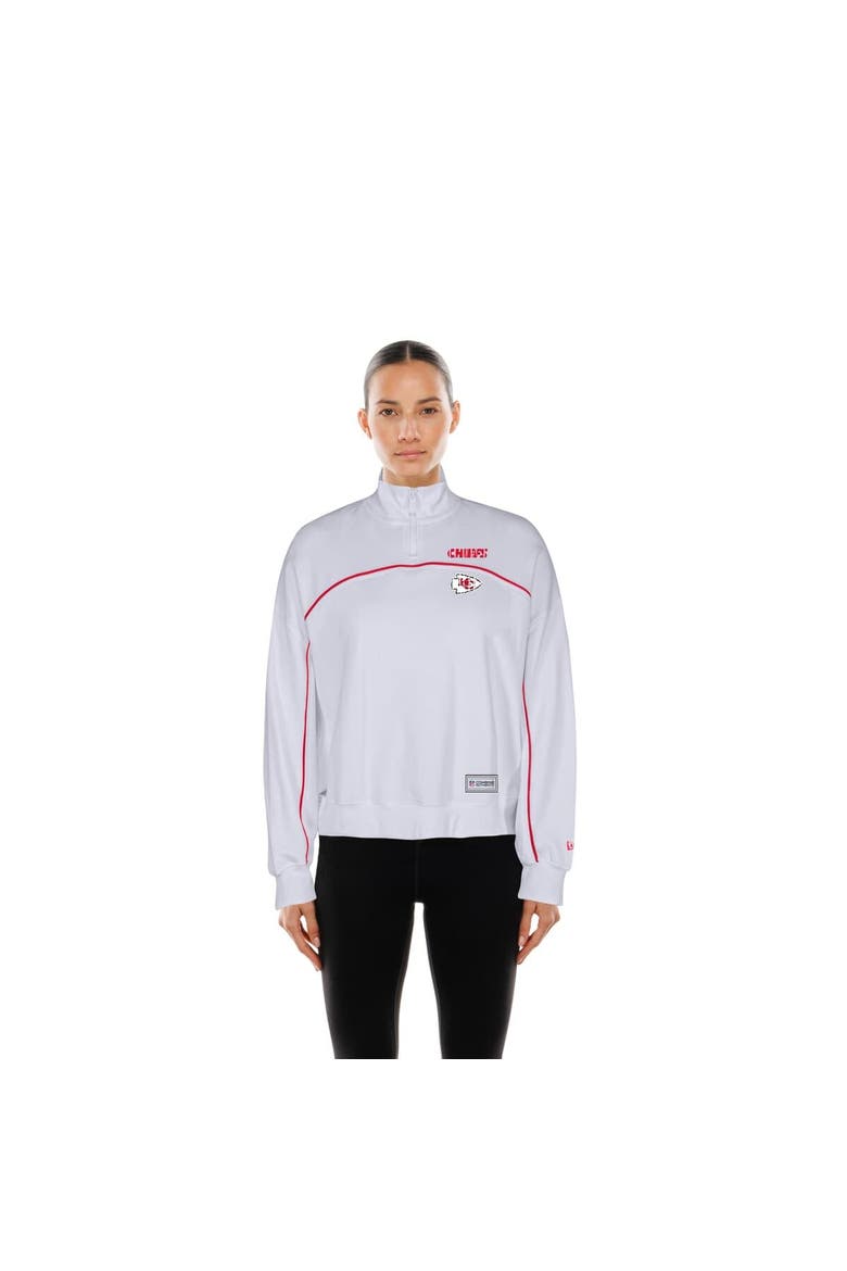 Women's New Era White Kansas City Chiefs Functional Fandom Quarter-Zip Sweatshirt, Alternate, color, White