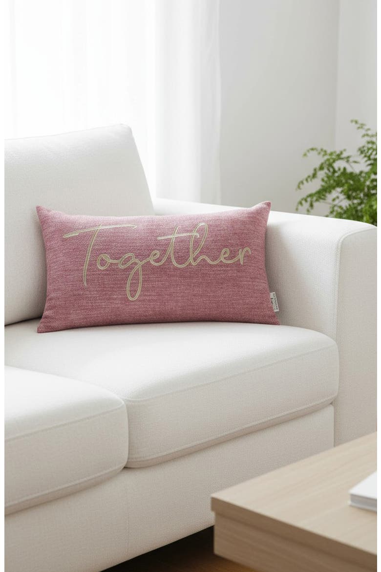 Sentiments Together Embroidered Accent Pillow, Alternate, color, BERRY