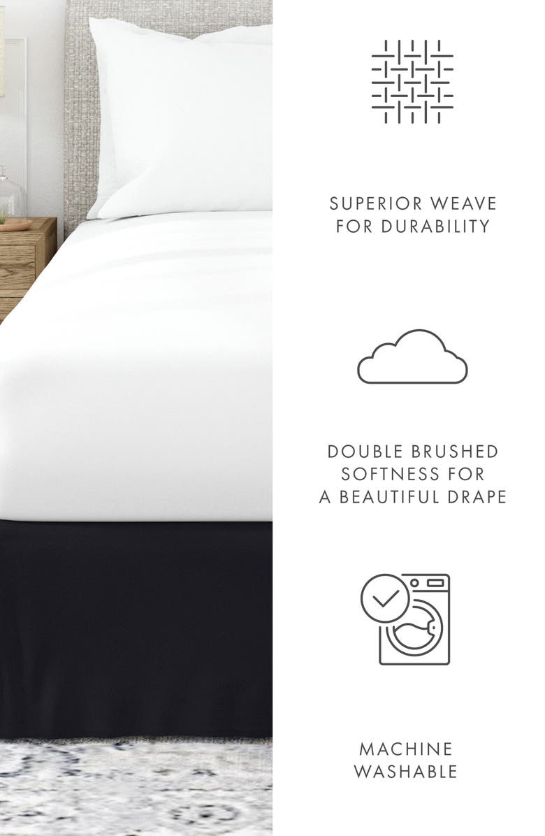 HOMESPUN Premium Pleated Dust Ruffle Bed Skirt, Alternate, color, Black