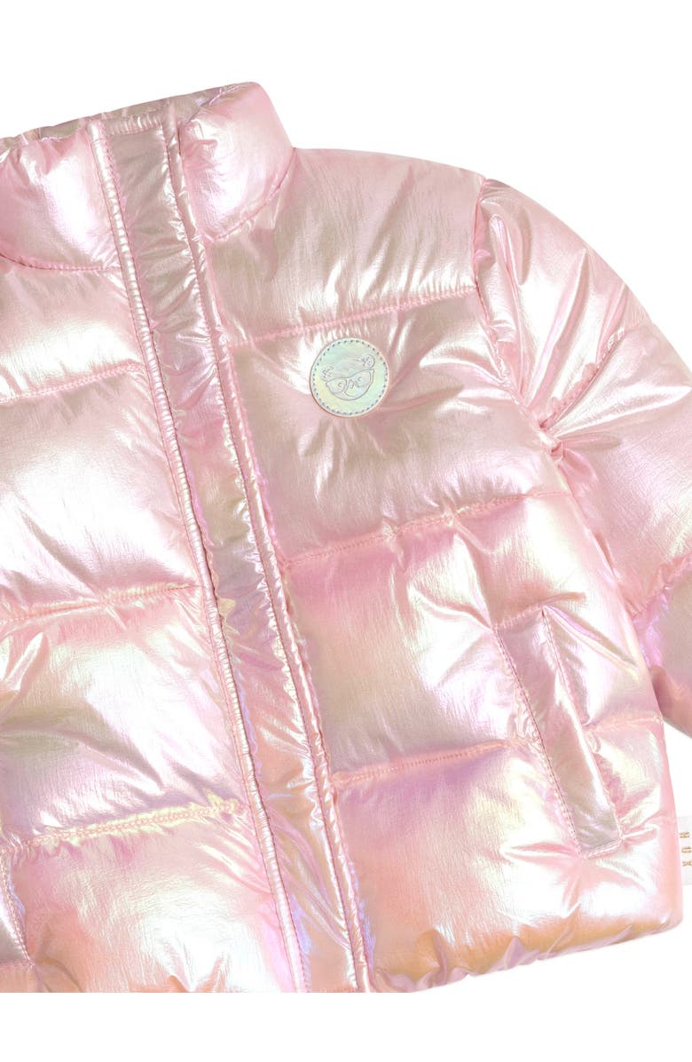 Huxbaby Iridescent Pink Puffer Jacket, Alternate, color, Strawberry