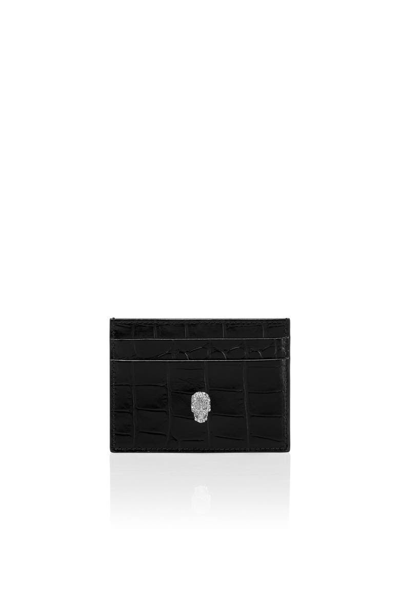 Credit Cards Holder Skull Women, Main, color, black