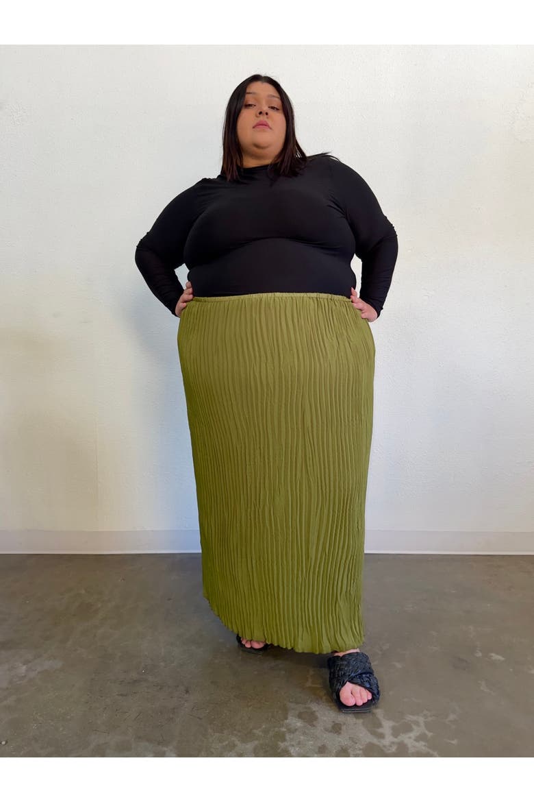 Rue Pleated Skirt, Alternate, color, Green / Brown