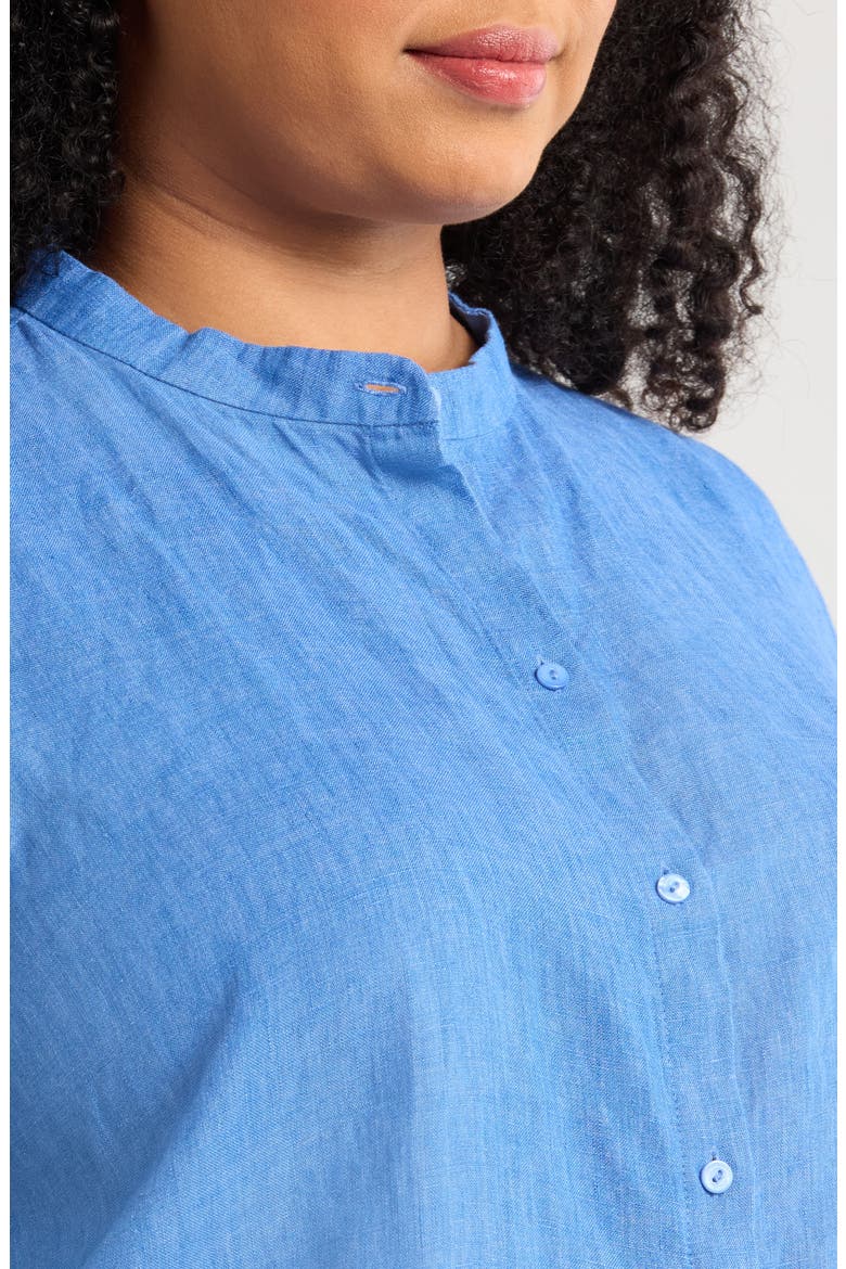 Organic Linen Button-Up Shirt, Alternate, color, ULTRAMARINE