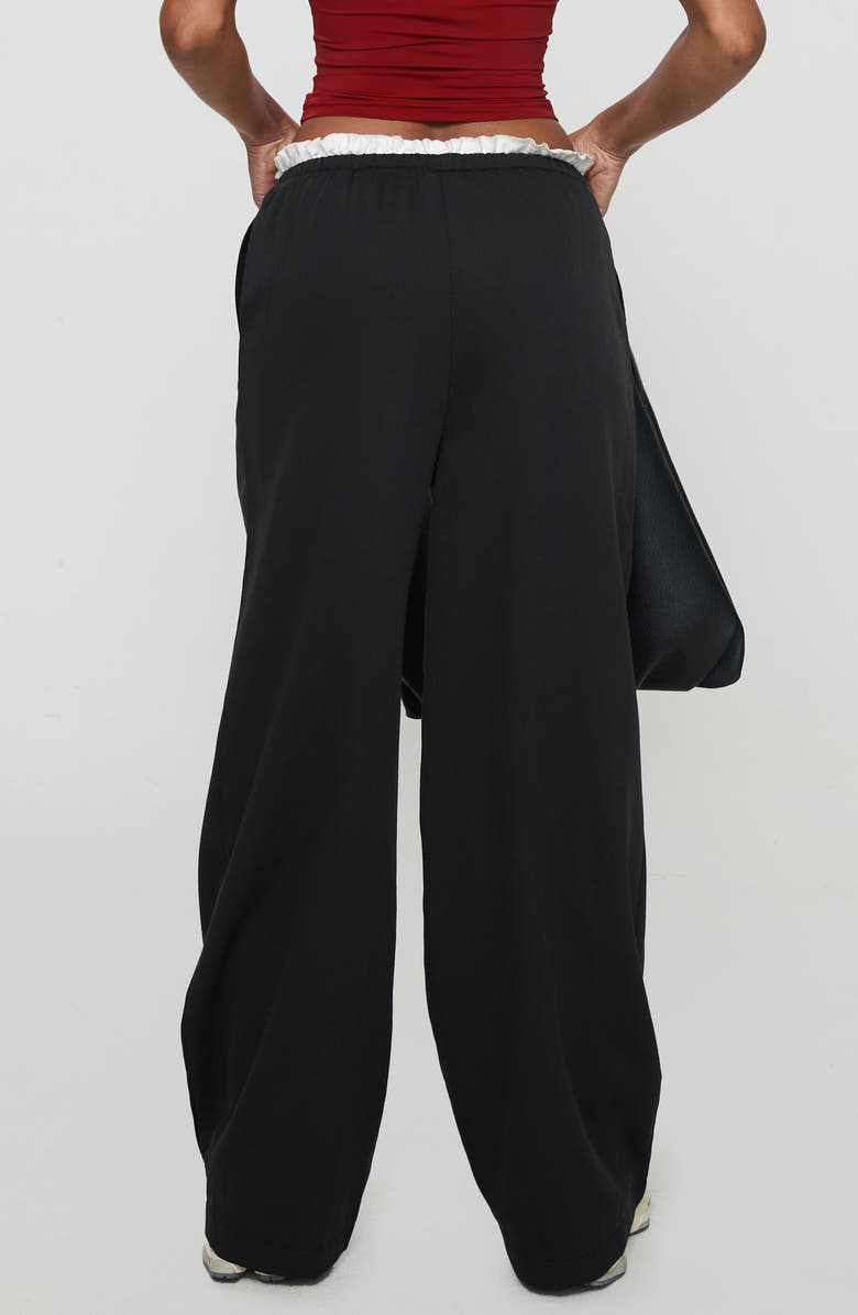 Princess Polly Pilly Lace Detail Drawstring Pants, Alternate, color, Black