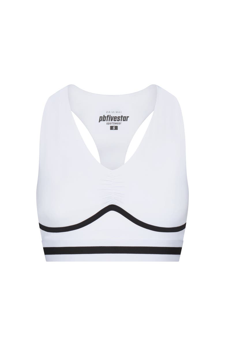 PB5star Heritage Bra Top, Main, color, White-Black
