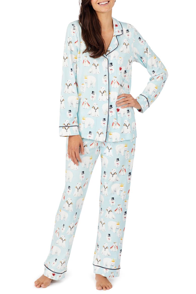 Long Sleeve Print Pajamas, Main, color, ARCTIC ARISTOCRATS