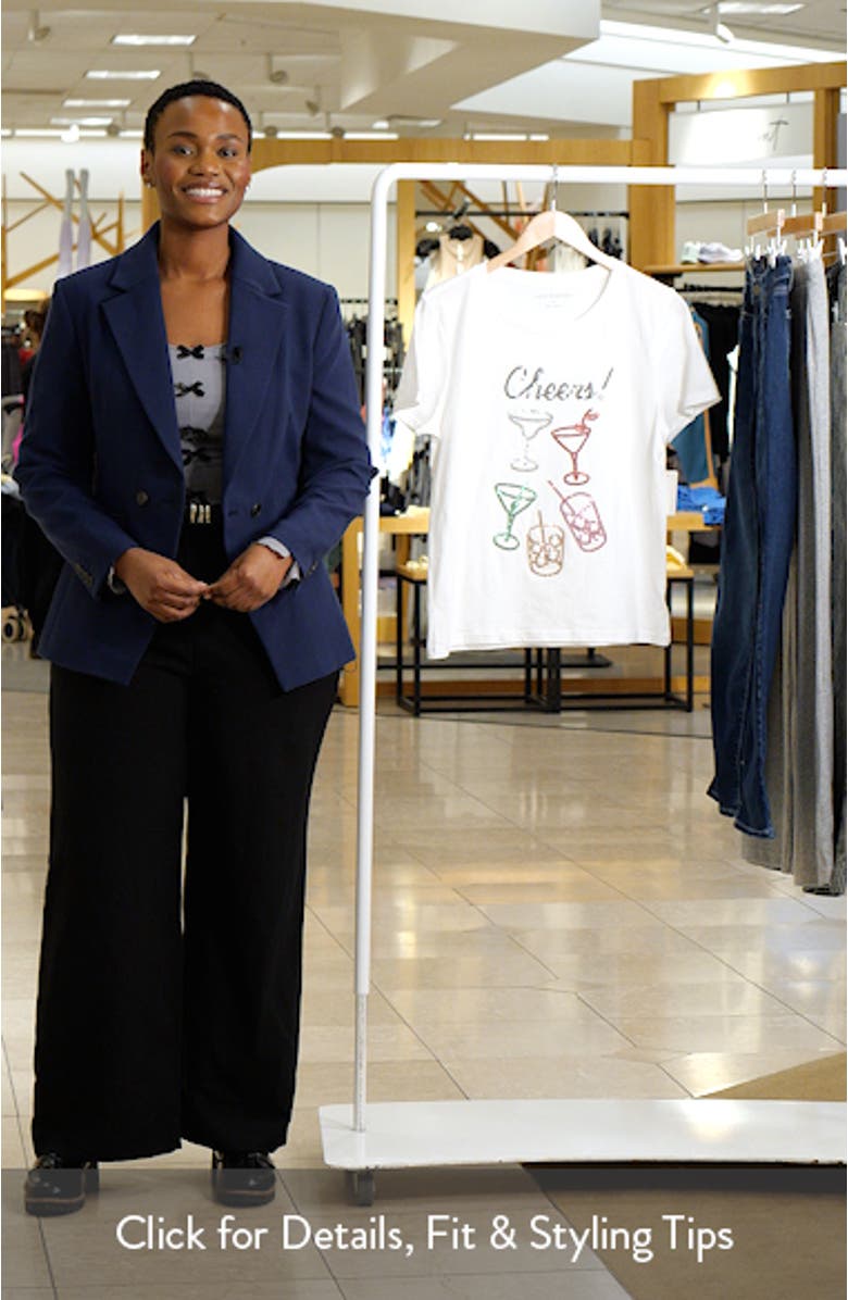 Sequin Cheers Glasses T-Shirt, sales video thumbnail