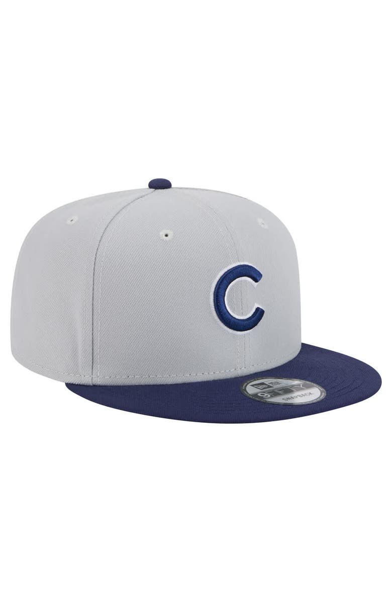 New Era Men's New Era Gray/Navy Chicago Cubs 2-Tone Color Pack 9FIFTY Snapback Hat, Alternate, color, 