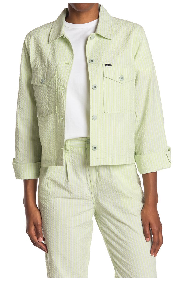 Obey Helm Cropped Jacket, Main, color, 