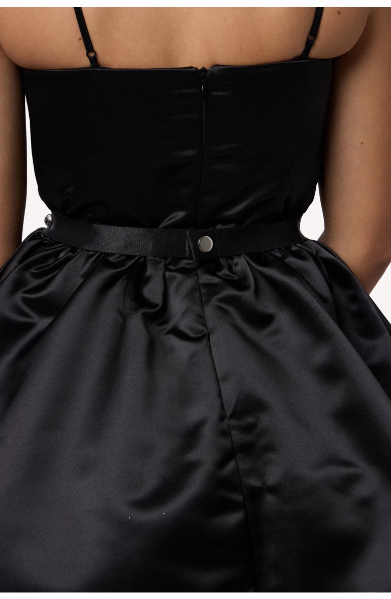 Un Deux Trois Stretchy Satin Rhinestone Belt, Alternate, color, Black