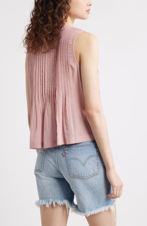 Treasure & Bond Pintuck Cotton Blend Tank In Pink Timber