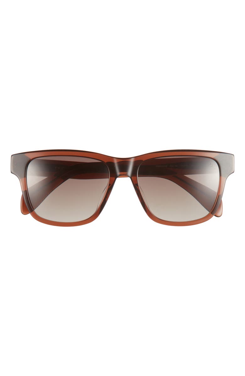 rag & bone 54mm Rectangular Sunglasses, Main, color, Crys Brown/ Brown Gradient