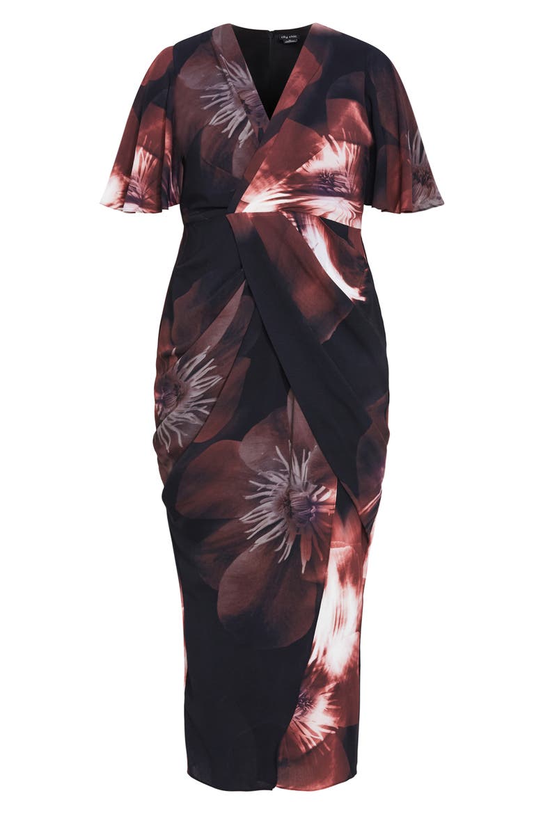 Braelynn Floral Print Maxi Dress, Alternate, color, SUEDED ROSE
