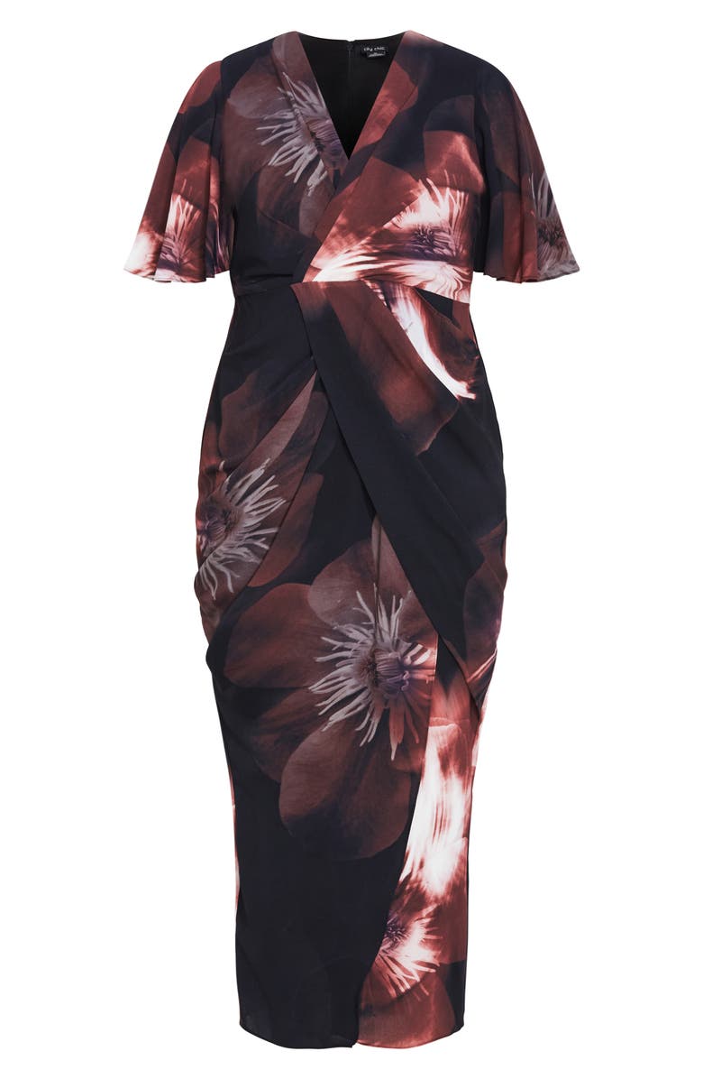 City Chic Braelynn Floral Print Maxi Dress, Alternate, color, Sueded Rose