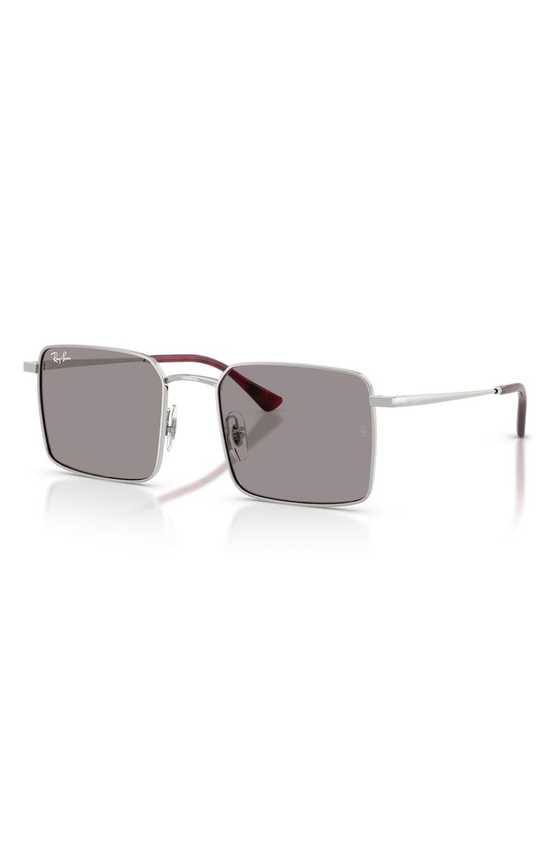 Ray-Ban 53mm Square Sunglasses, Alternate, color, Silver / Grey