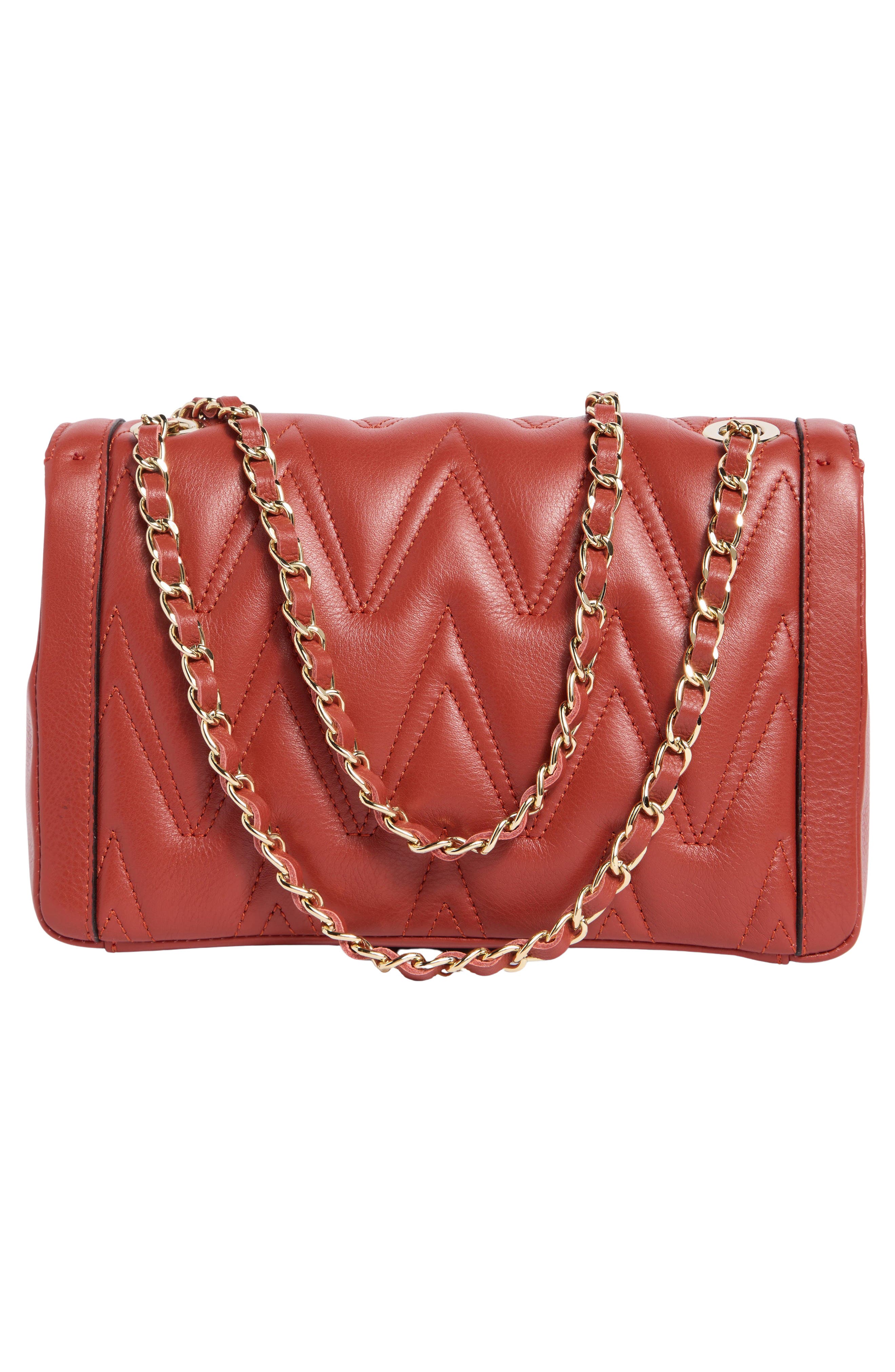 VALENTINO BY MARIO VALENTINO Auror Diamond Quilt Shoulder Bag, Alternate, color, Rust