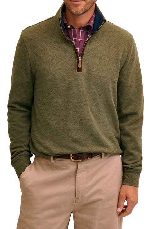Piqué Half-Zip Pullover