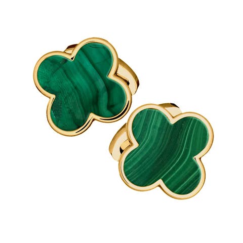 Four Leaf Clover 18K Gold Vermeil Sterling Cufflinks