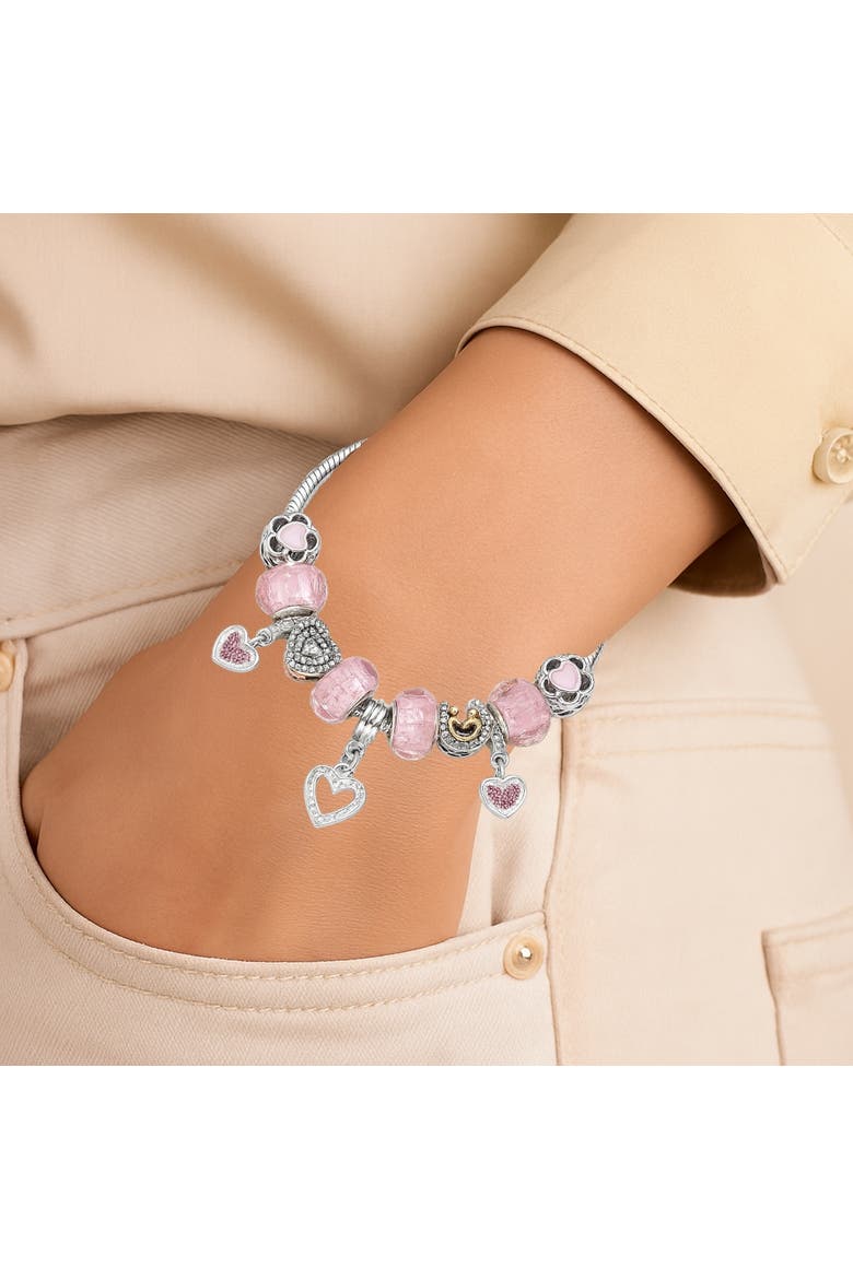 Pink Heart Charm Bracelet, Alternate, color, Pink