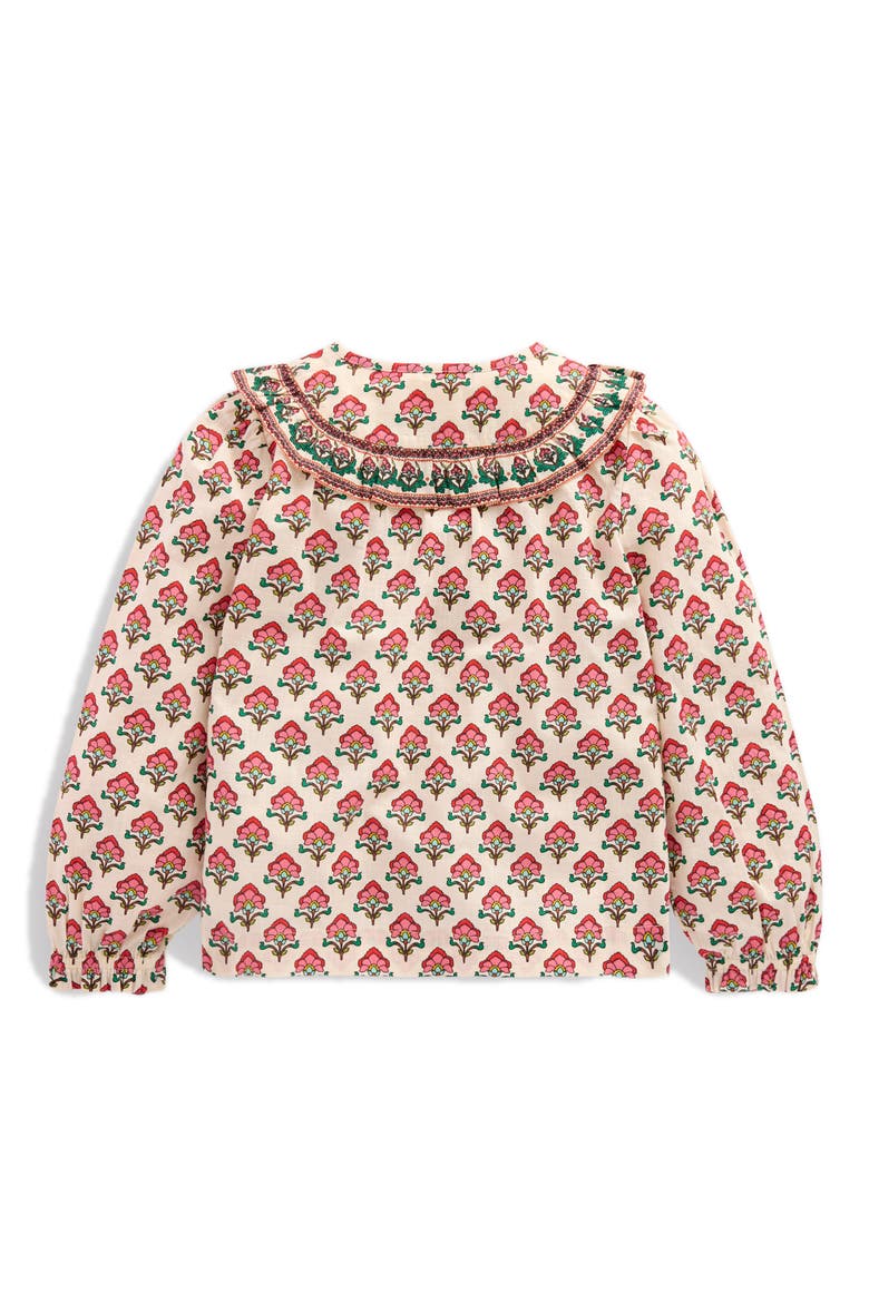 Frill Yoke Top, Alternate, color, WOODBLOCK FLOWER