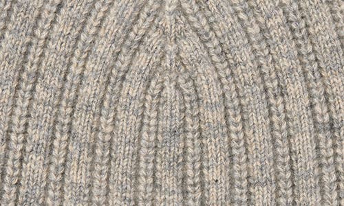 Hickey Freeman Cashmere Marbled Rib Knit Beanie In Gray