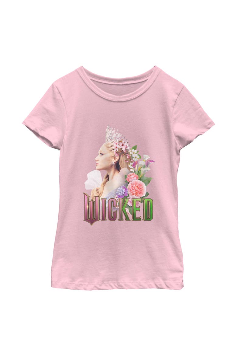 Girl's Wicked For Good Glinda Side Profile Pose  Graphic T-Shirt, Main, color, Light Pink