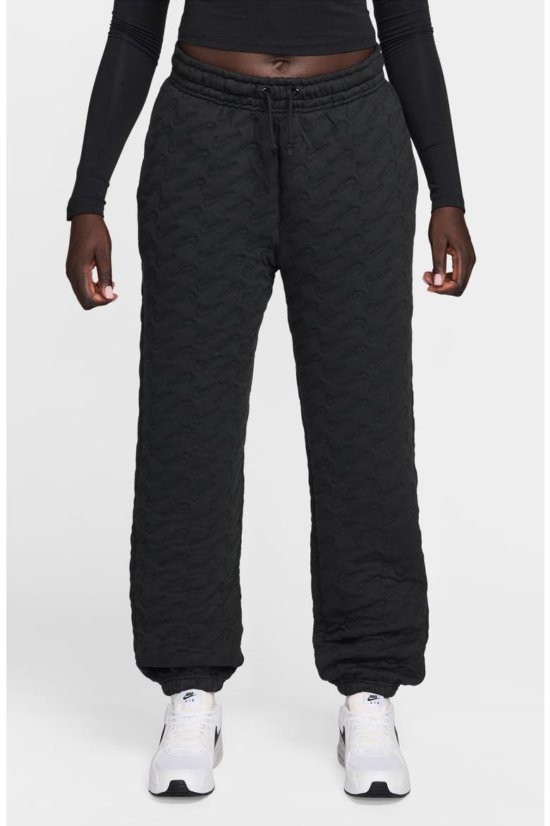 Swoosh Jacquard Phoenix Fleece Joggers, Main, color, BLACK/ ANTHRACITE