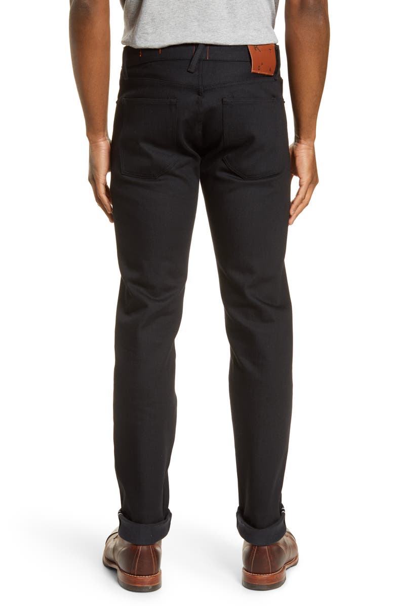 HIROSHI KATO The Pen Slim 10.5-Ounce Stretch Selvedge Jeans, Alternate, color, Black Raw