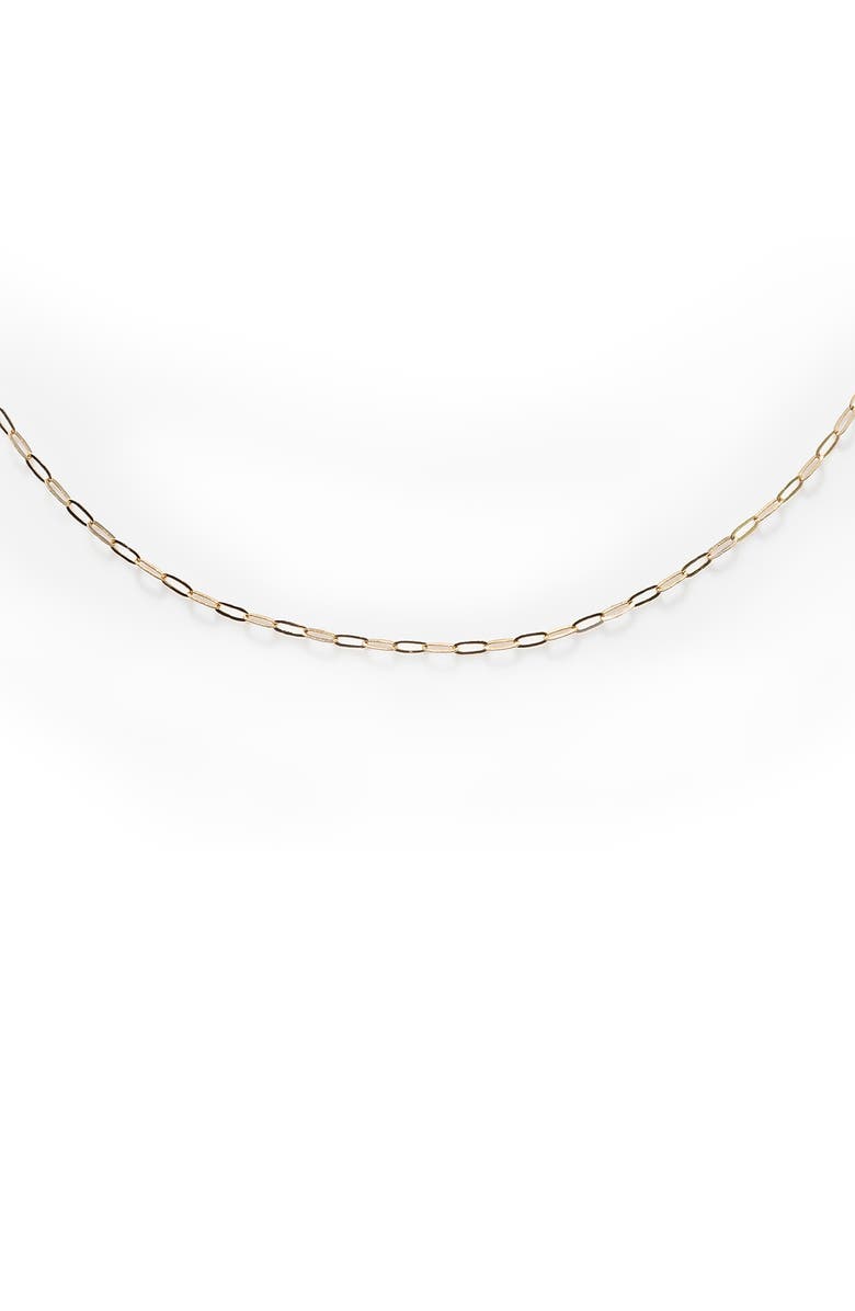 Local Eclectic Solid Gold Delicate Paper Clip Chain Necklace, Main, color, Gold