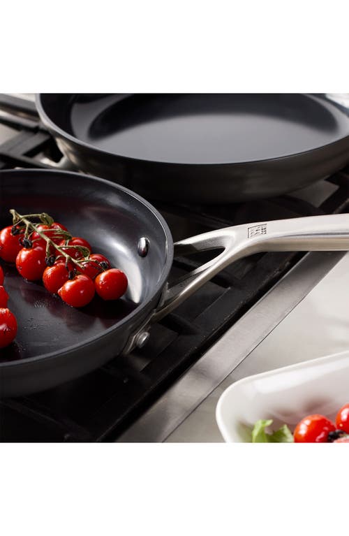 Zwilling Motion Ceramic 3-piece Hard Anodized Fry Pan Set In Black