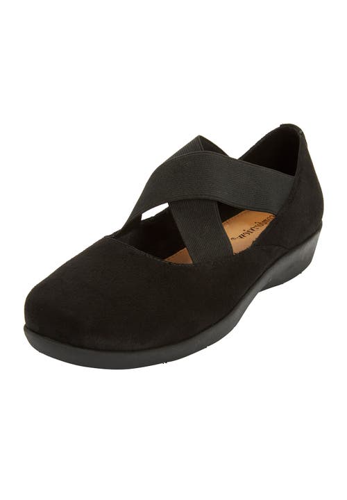 Comfortview The Stacia Mary Jane Flat In Black