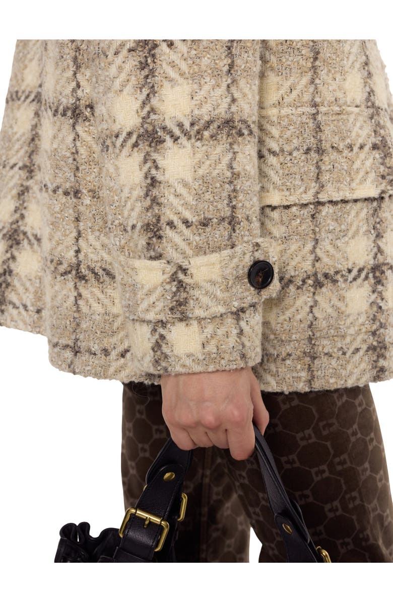 GERARD DAREL Manuela Oversize Checked Coat, Alternate, color, Natural