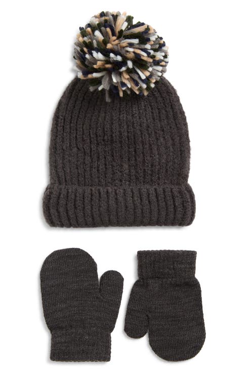 Fuzzy Yarn Beanie & Mittens Set (Kids)