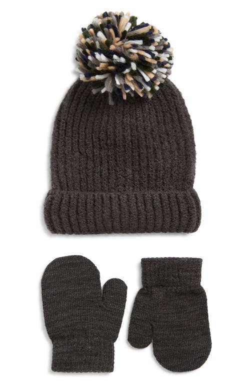 Capelli New York Fuzzy Yarn Beanie & Mittens Set in Grey  product