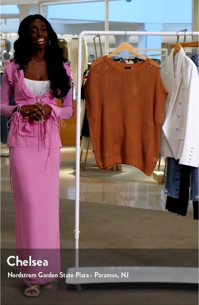 Open Stitch Cotton Crop Sweater Vest, sales video thumbnail