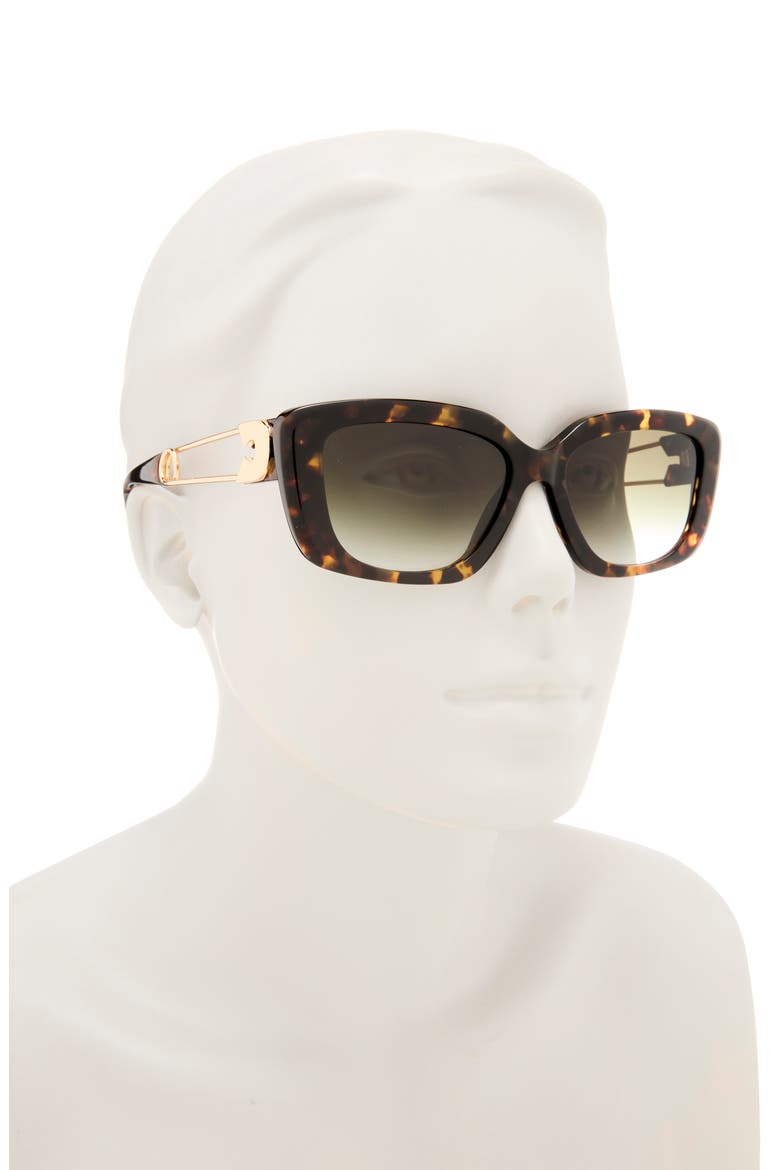51mm Gradient Rectangular Sunglasses, Alternate, color, HAVANA