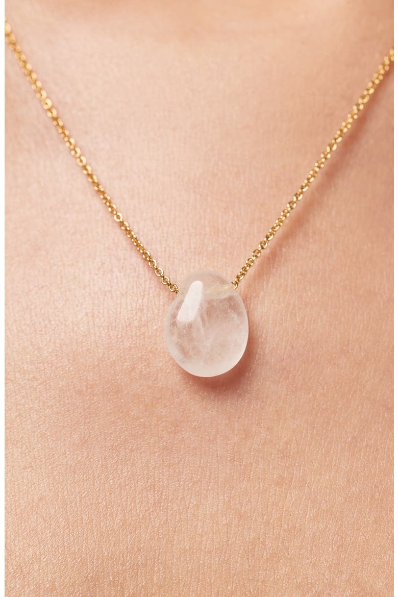 Pebble Mini Pendant Necklace, Alternate, color, GOLD / CLEAR