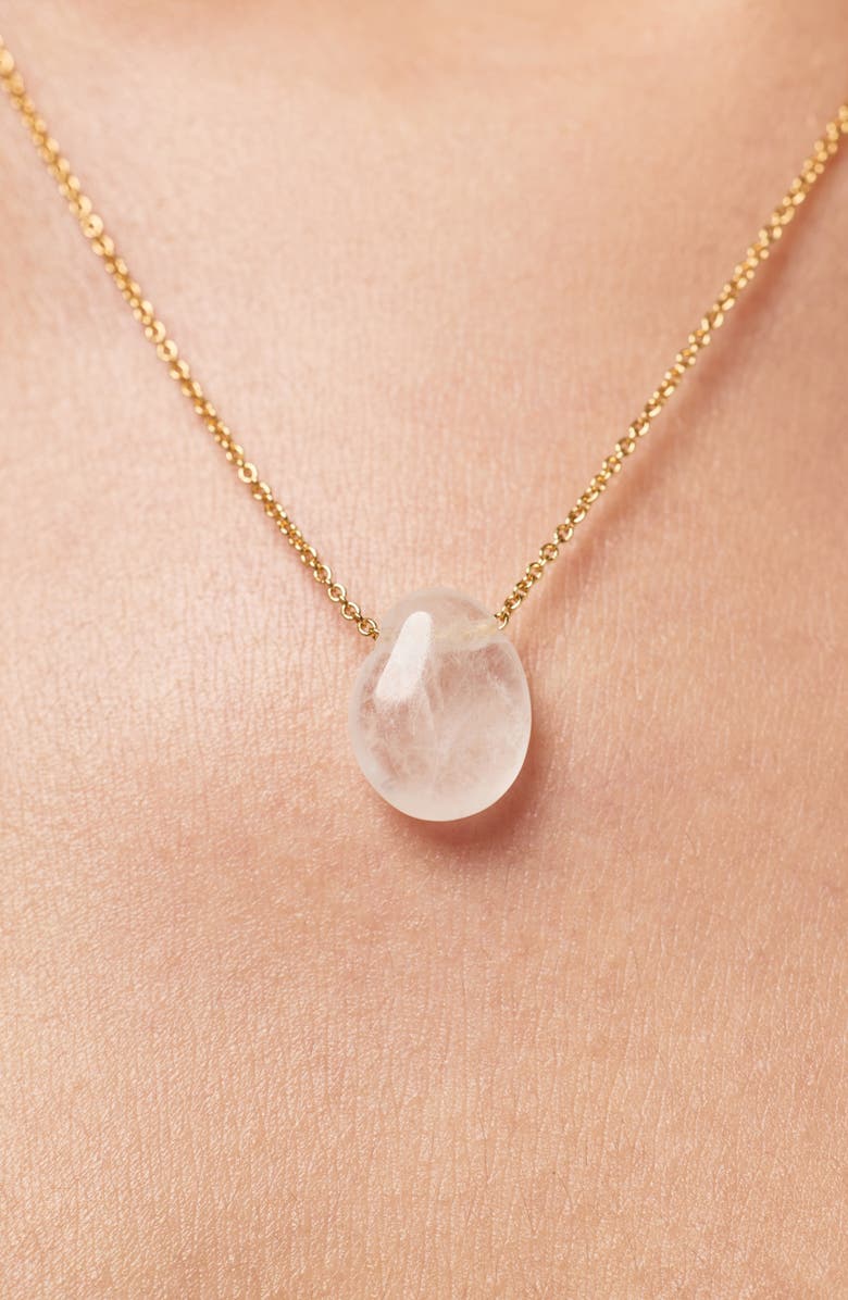 Ana Luisa Pebble Mini Pendant Necklace, Alternate, color, Gold / Clear