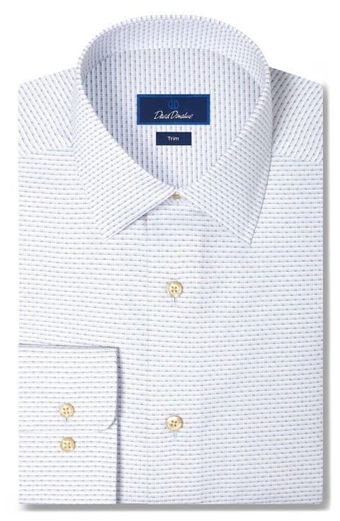 Trim Fit Micro Cotton Dobby Dress Shirt