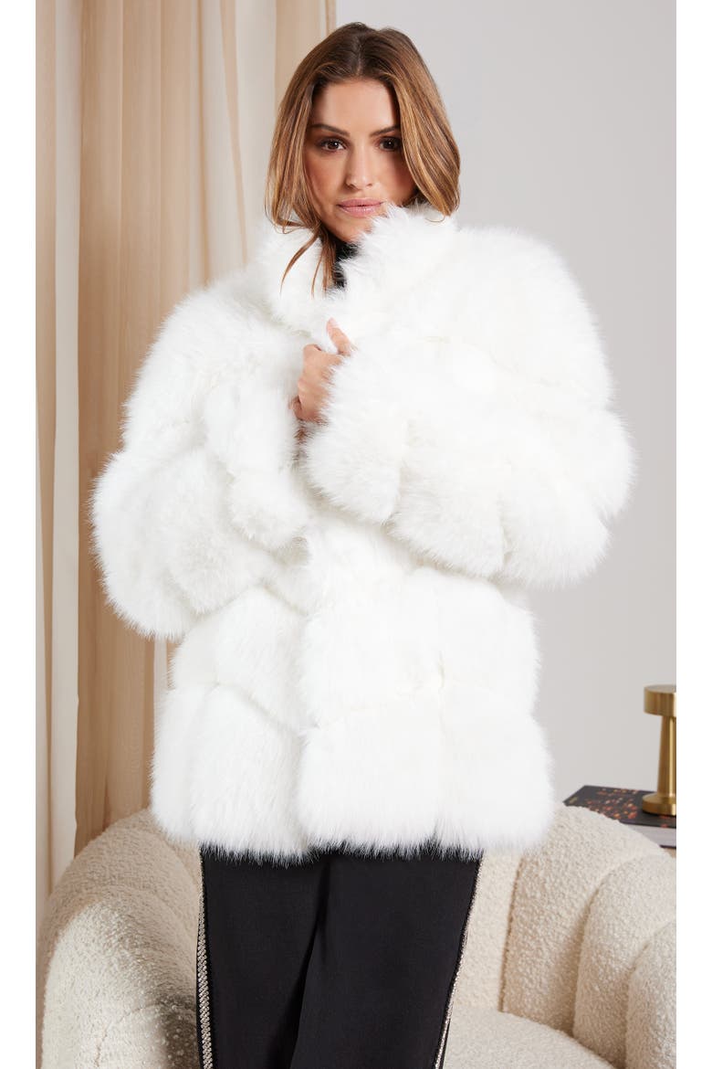 Louisa Faux Fur Jacket, Alternate, color, white