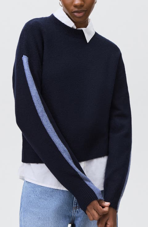 Stripe Intarsia Knit Sweater