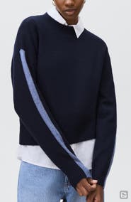 MANGO TEEN Stripe Intarsia Knit Sweater