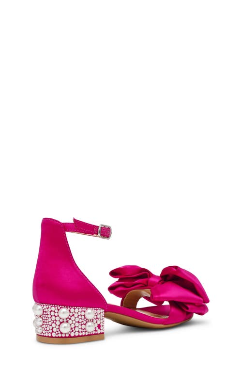 Betsey Johnson Little And Big Girls Lulu Dress Sandal With Pearl Heel In Fuchsia
