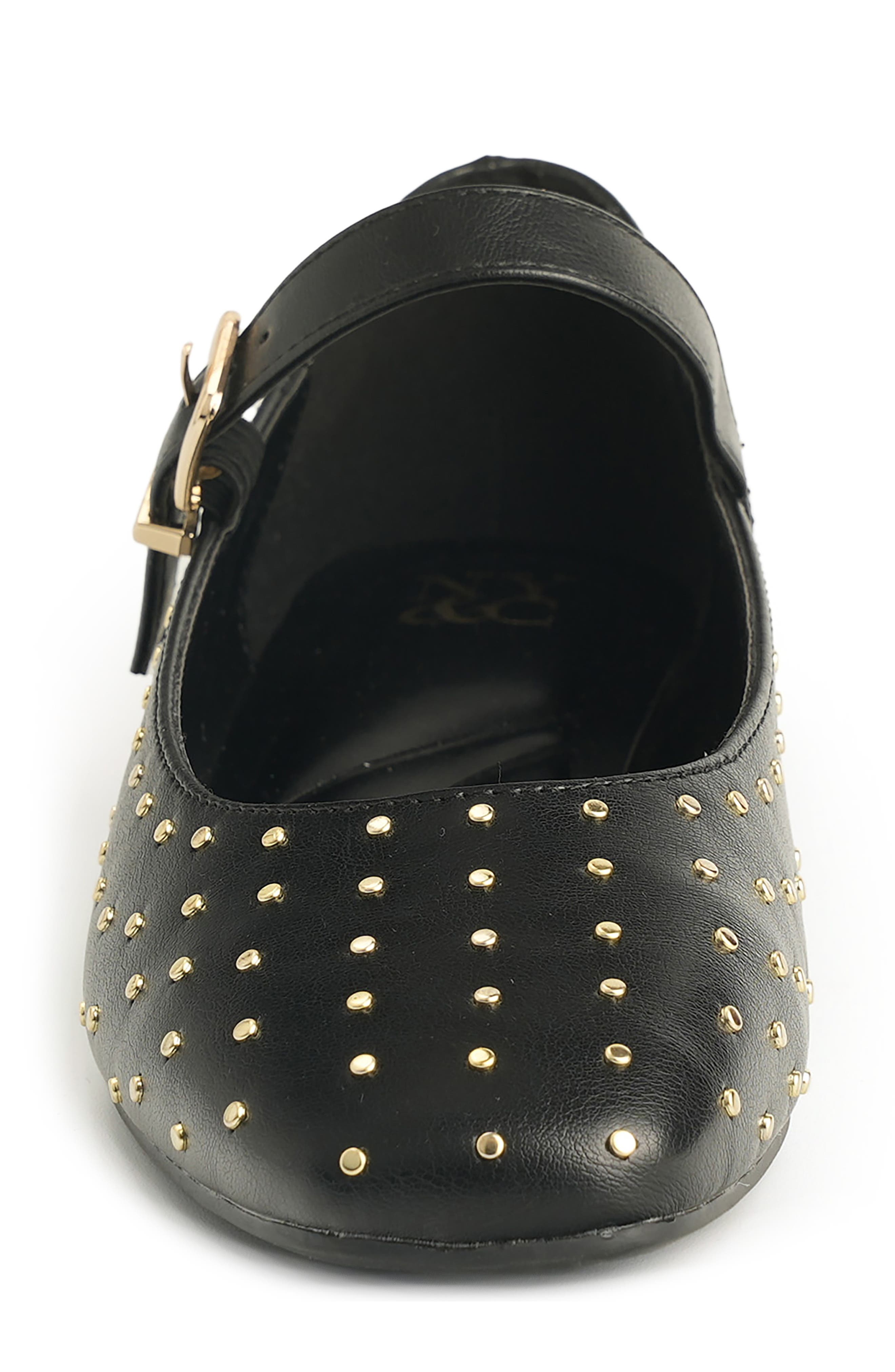 NEW YORK AND COMPANY Lavonna Studded Mary Jane Flat, Alternate, color, Black