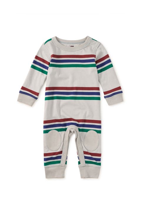 Stripe Knee Patch Baby Romper