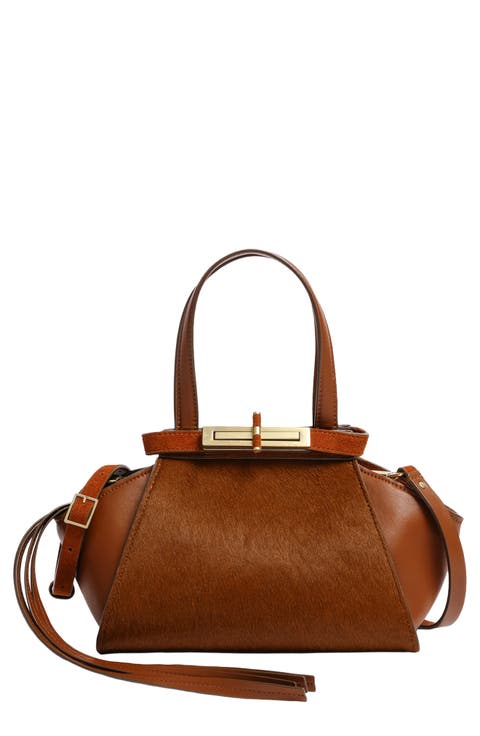 Crosby Small Leather & Haircalf Satchel