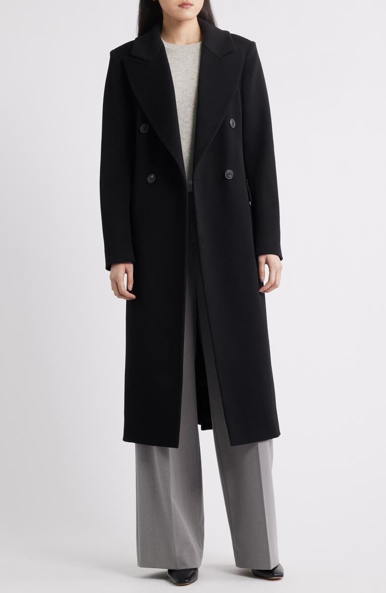 Fleurette Maxi Loro Piana Wool & Cashmere Coat, Alternate, color, Black