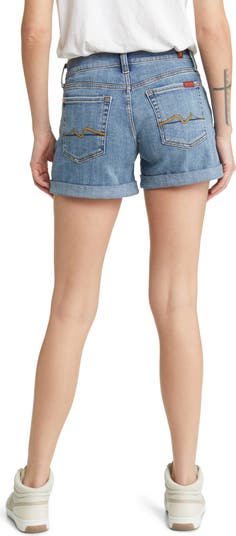 Roll Cuff Denim Shorts