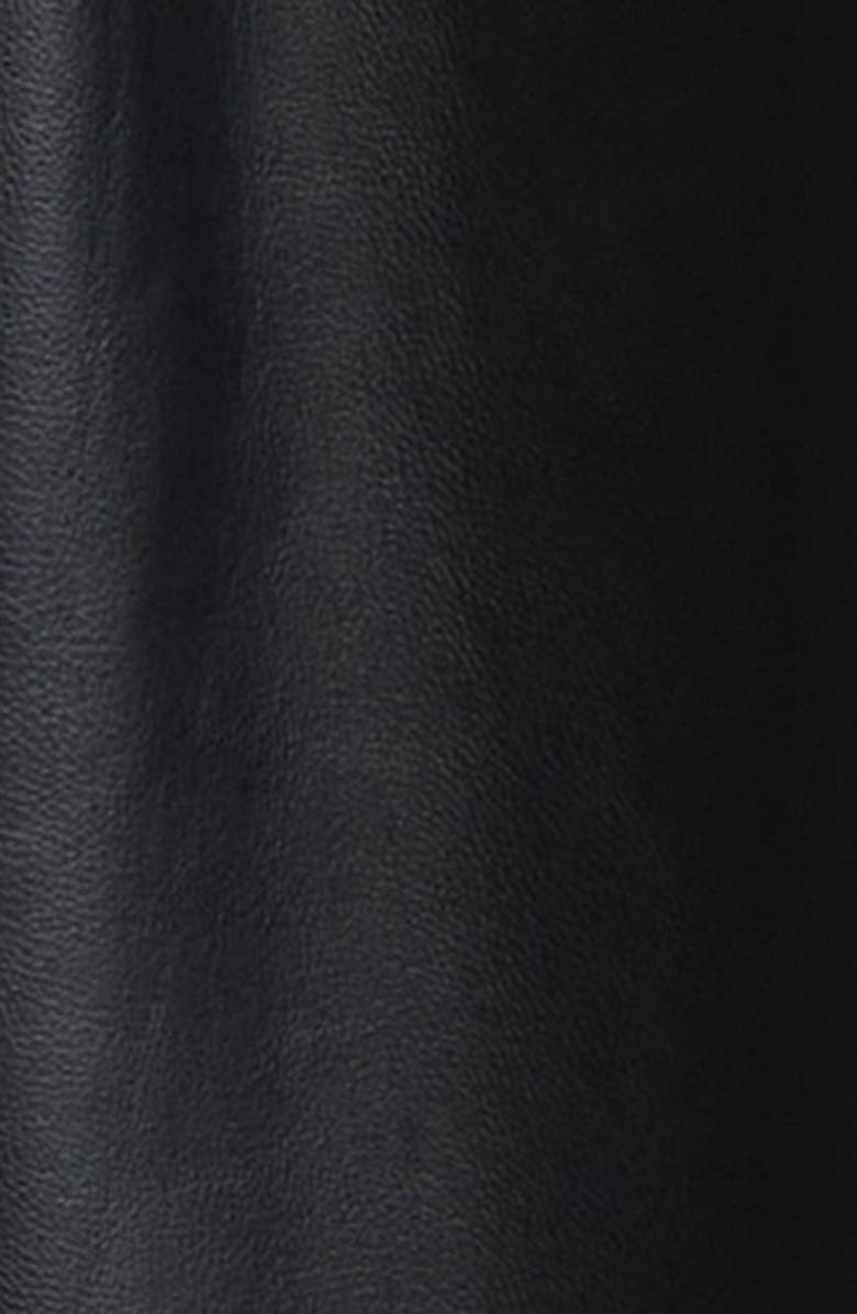 Derek Lam 10 Crosby Tora Faux Leather Fit & Flare Dress, Alternate, color, Black