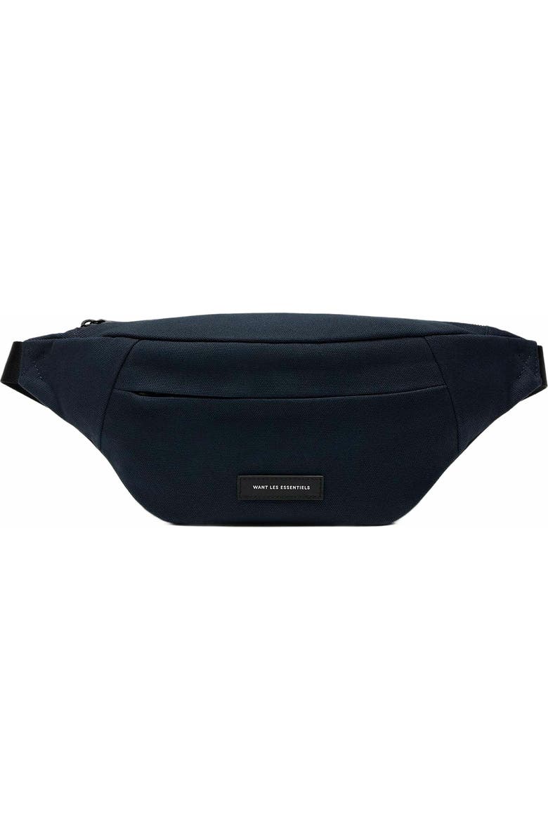 WANT Les Essentiels Atlin Organic Cotton Canvas Belt Bag, Main, color, Navy